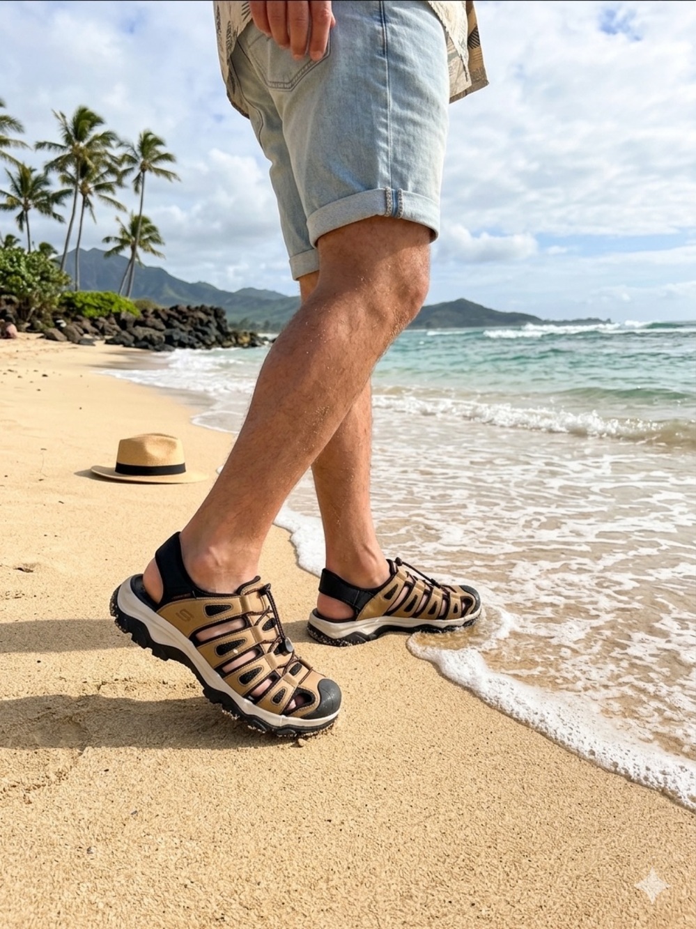 Skechers Men's Slip-ins Relaxed Fit: Tresmen - Norvick sandals in a tan size 11